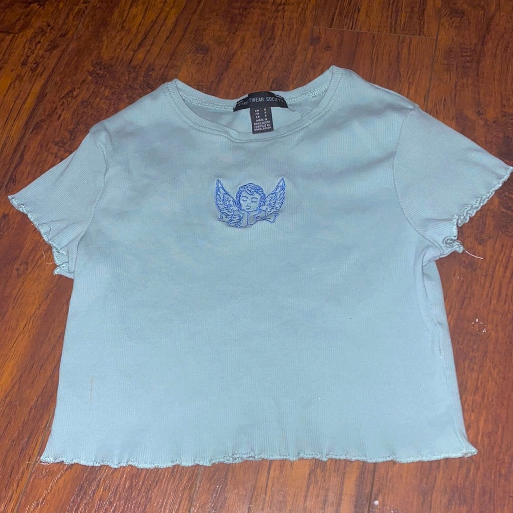 Blue angel crop top